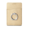 Shimmer Card Holder With Metal Ring Phone Stand - Gold