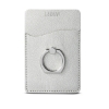 Shimmer Card Holder With Metal Ring Phone Stand - Silver