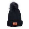 Knit Beanie With Fur Pom Pom