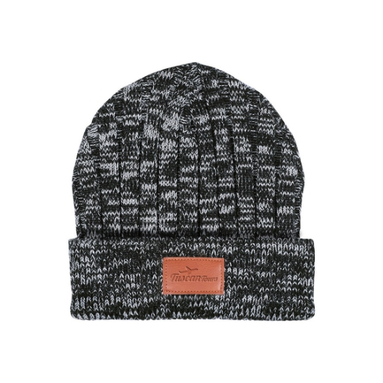 Heathered Knit Cuffed Rib Beanie