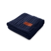 Cable Knit Sherpa Throw - Blue-Navy