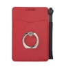 Tuscany Card Holder With Metal Ring Phone Stand And Stylus - Red