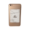 Marble Card Holder With Metal Ring Phone Stand - White