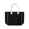 Seville Jute & Canvas Tote Bag - Black