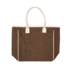 Seville Jute & Canvas Tote Bag - Brown