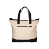 Zippered Cotton Canvas Tote Bag - Black