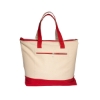 Zippered Cotton Canvas Tote Bag - Red