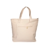 Zippered Cotton Canvas Tote Bag - Natural