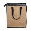 Jute Lunch Cooler Tote Bag - Black