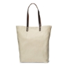 Urban Cotton Tote Bag with Leather Handles - Natural