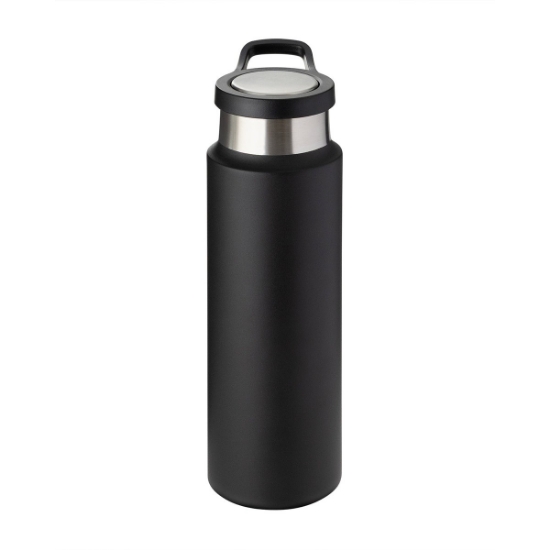 22 oz Vacuum Insulated Water Bottle With Push-Lock Lid - Black