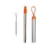 Festival Telescopic Reusable Drinking Straw Kit - Orange