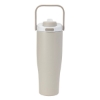 30 oz Lily Recycled Stainless Steel Vacuum Tumbler with Flip Straw and Top Handle - Beige