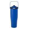 30 oz Lily Recycled Stainless Steel Vacuum Tumbler with Flip Straw and Top Handle - Blue-Royal