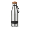 19 oz Double Wall Vacuum Insulated Bottle With Cork Lid - Silver