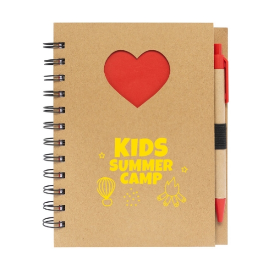 Paper Notebook with Die Cut Heart Shape