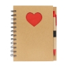 Paper Notebook with Die Cut Heart Shape - Natural