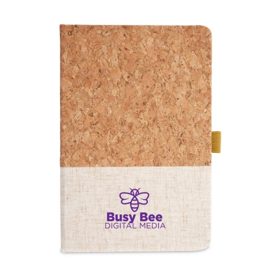 Cork And Heathered Fabric Hardcover Journal 5.5" X 8.25"
