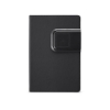 Refillable Journal with Wireless Charging Panel - Black