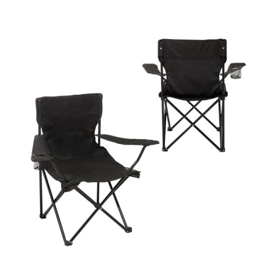 Folding Captains Camping Chair - Black