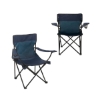 Folding Captains Camping Chair - Blue-Navy