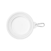 Collapsible Pet Bowl With Carabiner - White
