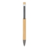 Bamboo Barrel with Gunmetal Clip Pen - White