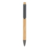 Bamboo Barrel with Gunmetal Clip Pen - Gray