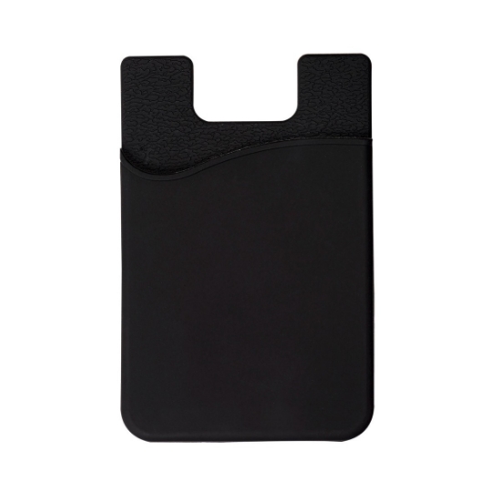 Econo Silicone Mobile Cell Phone Wallet - Black