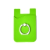 Silicone Card Holder with Metal Ring Phone Stand - Green-Lime