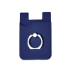 Silicone Card Holder with Metal Ring Phone Stand - Blue-Navy