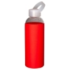 18 oz Glass Bottle With Color Silicone Sleeve - Red