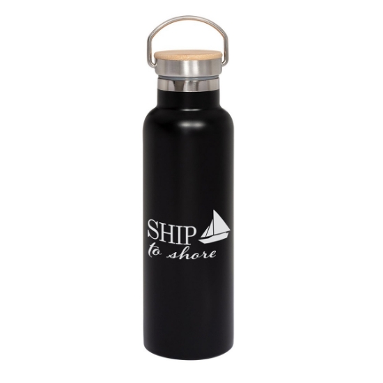 20 oz Vacuum Insulated Water Bottle With Bamboo Lid
