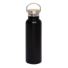 20 oz Vacuum Insulated Water Bottle With Bamboo Lid - Black