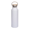 20 oz Vacuum Insulated Water Bottle With Bamboo Lid - White