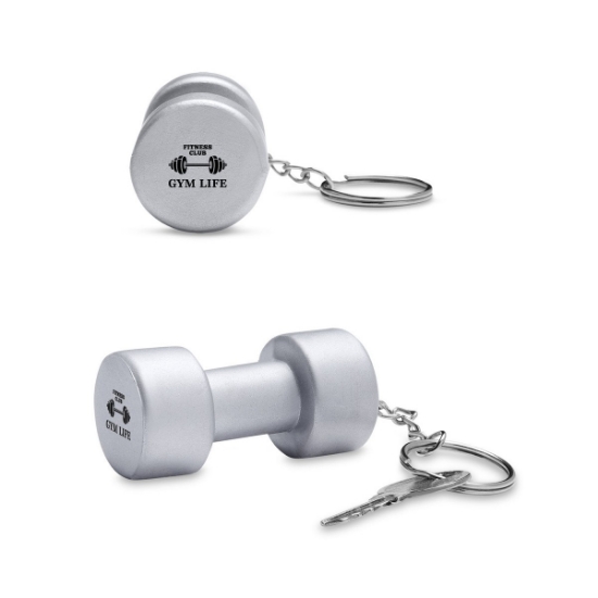 Dumbbell Shape Stress Ball Keychain