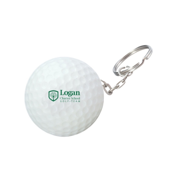 Golf Ball Shape Stress Ball Keychain
