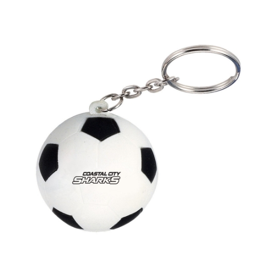 Soccer Ball Shape Stress Ball Keychain