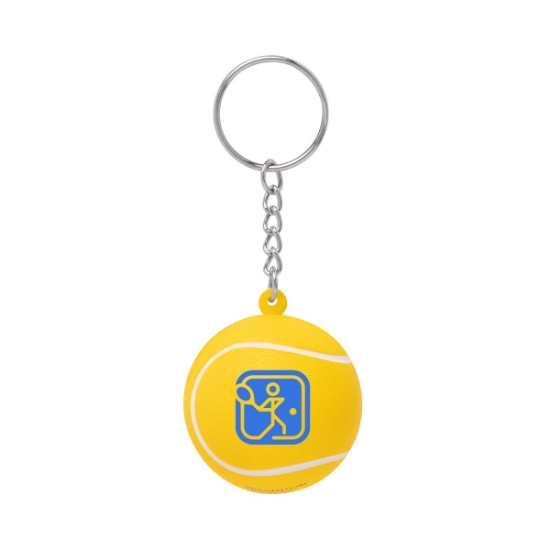Tennis Ball Shape Stress Ball Keychain