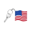 Patriotic American Flag Shape Stress Ball Keychain - White