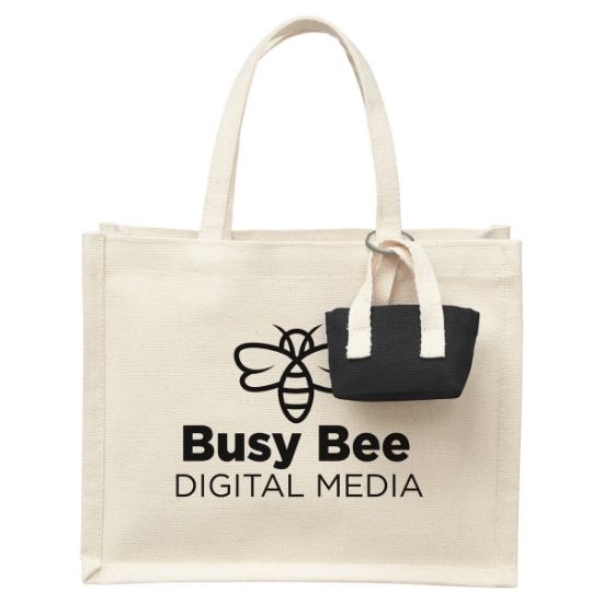 Mini Recycled Cotton Tote Bag with Charm