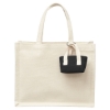 Mini Recycled Cotton Tote Bag with Charm - Black