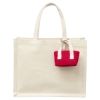 Mini Recycled Cotton Tote Bag with Charm - Red