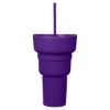 1L Recycled PP Stadium Tumbler with Snack Bowl - Sport Purple