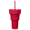 1L Recycled PP Stadium Tumbler with Snack Bowl - Sport Red
