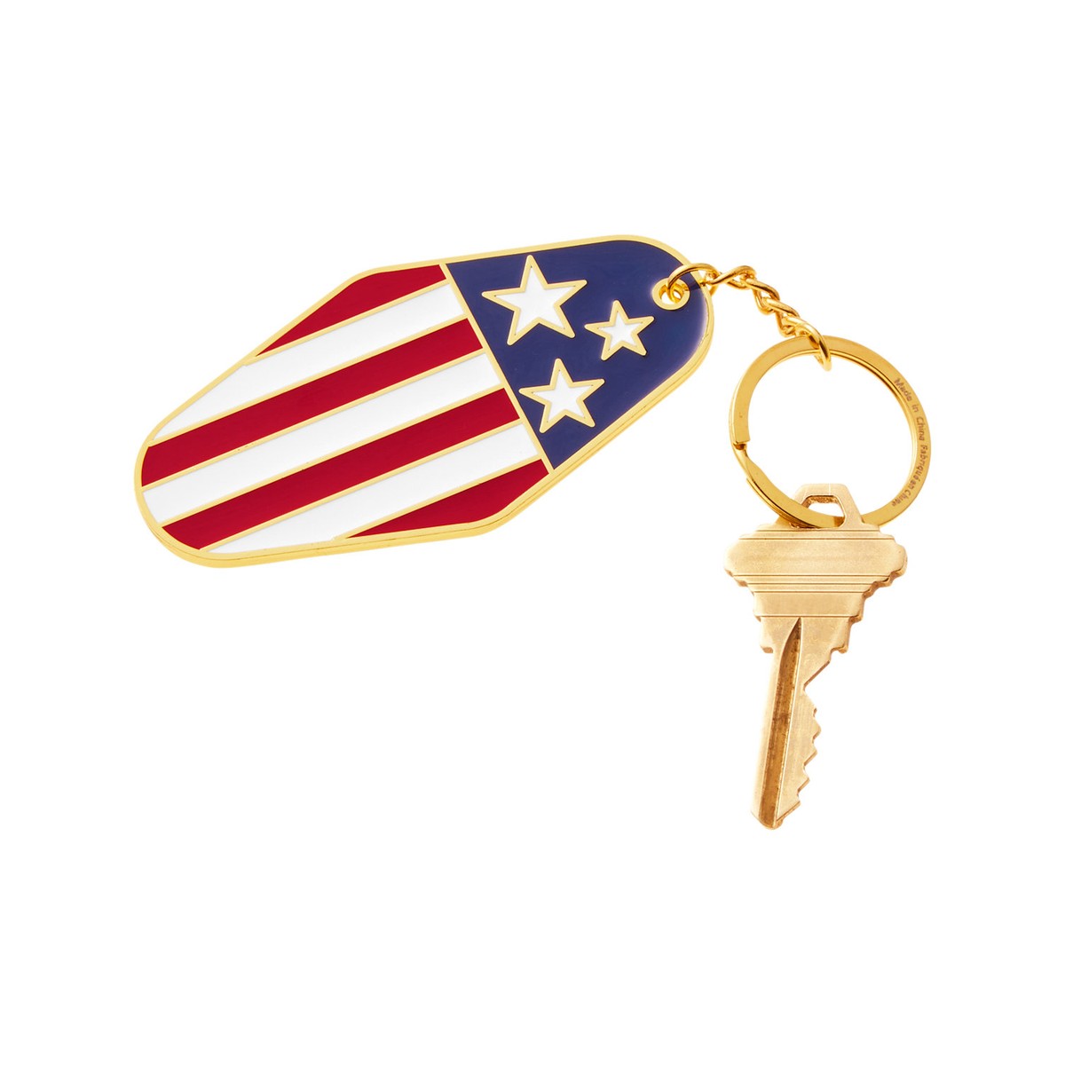 Printed USA Patriotic Metal Keychain | Save Your Ink
