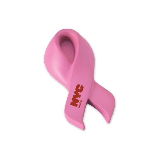 Picture of Pink Breast Cancer Awareness Ribbon Shape Stress Ball