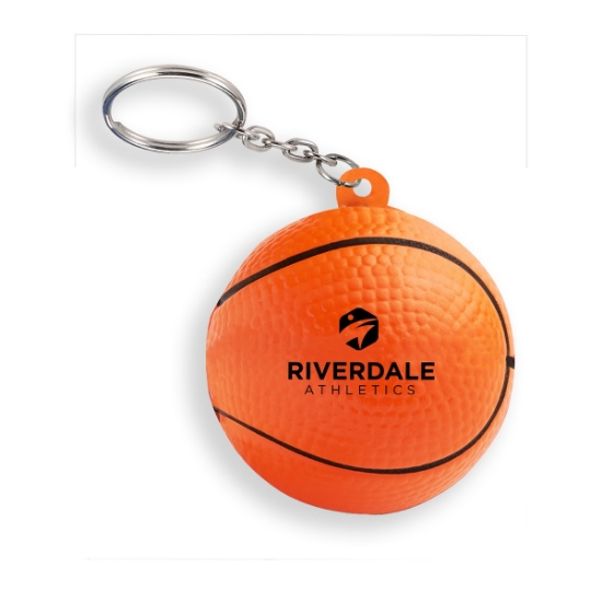 Picture of Basketball Shape Stress Ball Keychain