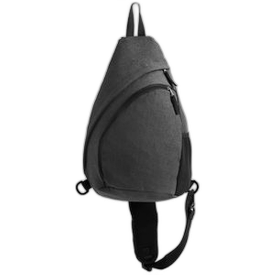 Helsinki rPET Polyester Adjustable Strap Sling Bag - 15 L - Silkscreen - Dark Gray/Black