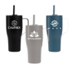 Majesty Recycled Stainless Steel Straw Tumbler - 30 oz. - Silkscreen - Black